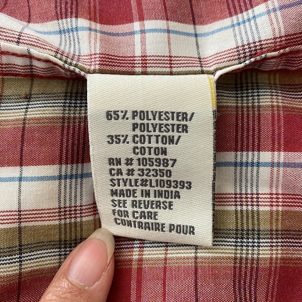 QUIKSILVER Red & Beige Plaid Short Sleeve Collared Shirt Men S/P Small - Picture 5 of 6